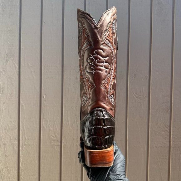 #59 Imitation Boot with Cocodrile Tail Details in Brown Color - Picture 5 of 5